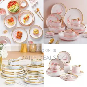 32pcs Microwave Ceramic Pates Bowls Spoons Restaurant Dinnerware Gift