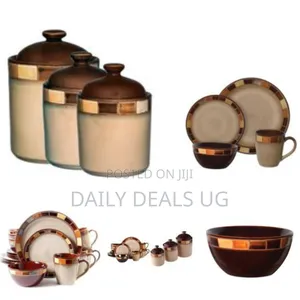 16-Piece Plates Cups Bowls Sideplate Dinnerware Set Service for 4and3