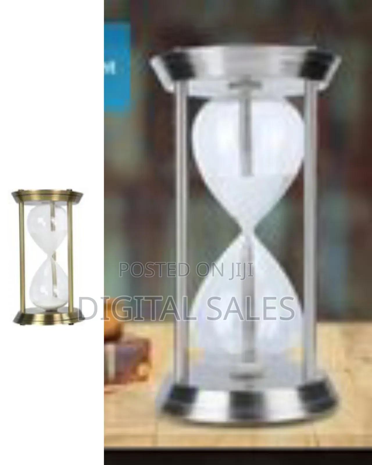 18*10cm Sand Timer Rotating Hourglass Brass Tone 15 30 60 Minutes