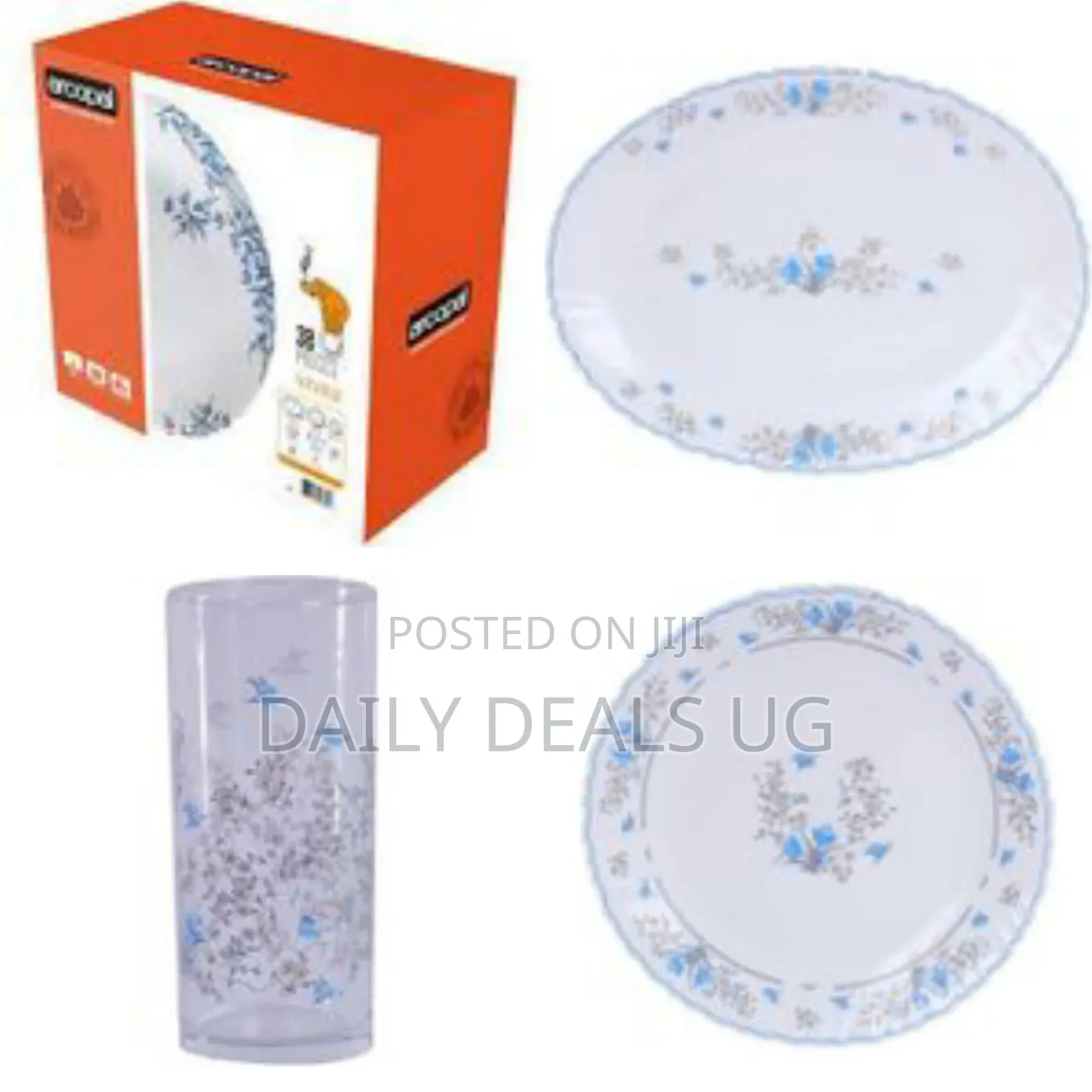Arcopal 38pcs Plates Glasses Cups Bowls Saucers Dinnerware -Multicolor