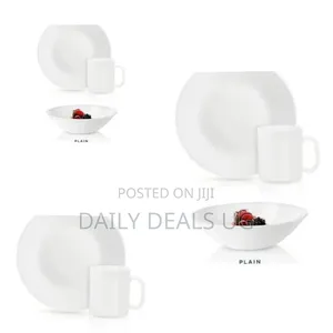 Luminarc Dinner Set 12pc Plain - 4 Cups, 4 Bowls,4 Plates for 4 People