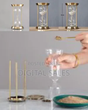 32*17.5cm Sand Timer Rotating Hourglass Brass Tone 15 30 60 Minut0