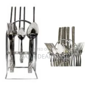Cutlery Set 6tea Spoon, 6table Spoons 6table Knives, 6forks and Stand