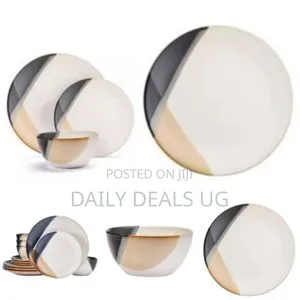 18 Piece Stoneware Partial Dinnerware Sets of 6, Modern Plates
