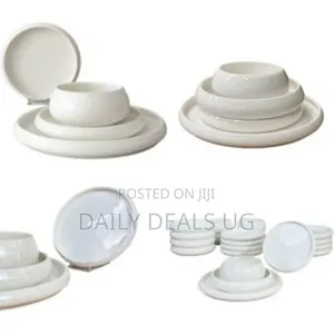 24-Piece Porcelain Dinnerware Set, Bavary Chubby Stonewashed