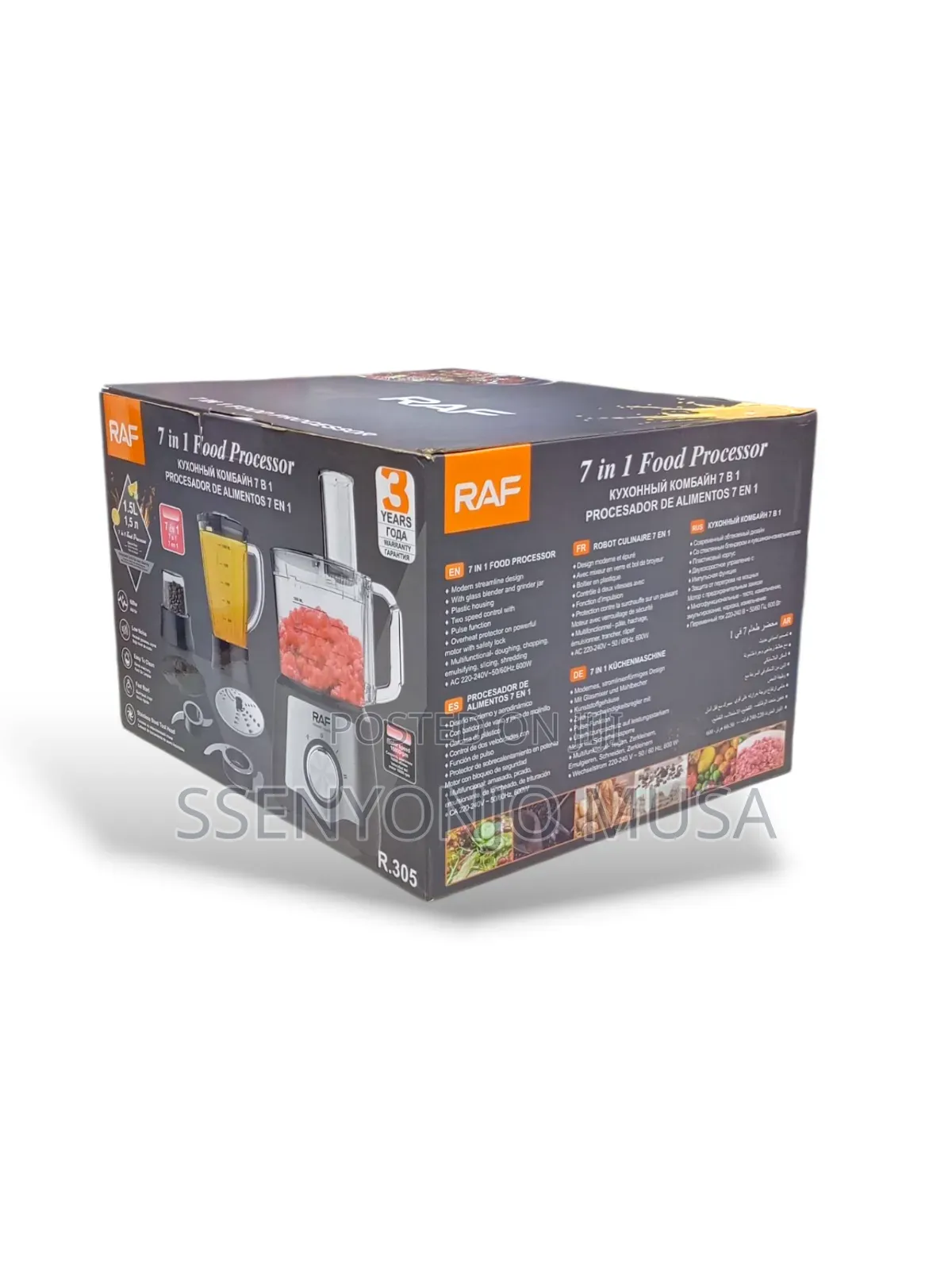 Raf 7-in-1 Food Processor, 600w Multi-Function Blender Juicer Mixer.