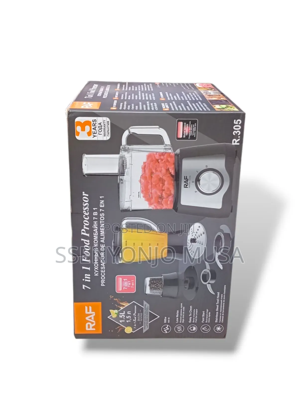 Raf 7-in-1 Food Processor, 600w Multi-Function Blender Juicer Mixer.