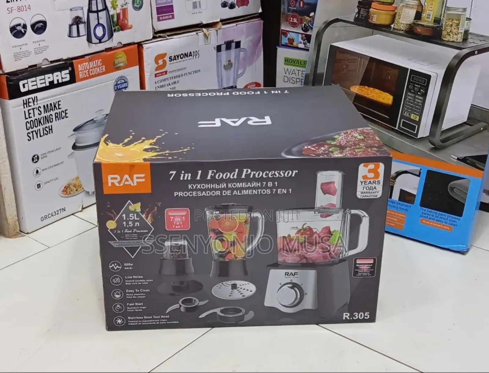 Raf 7-in-1 Food Processor, 600w Multi-Function Blender Juicer Mixer.