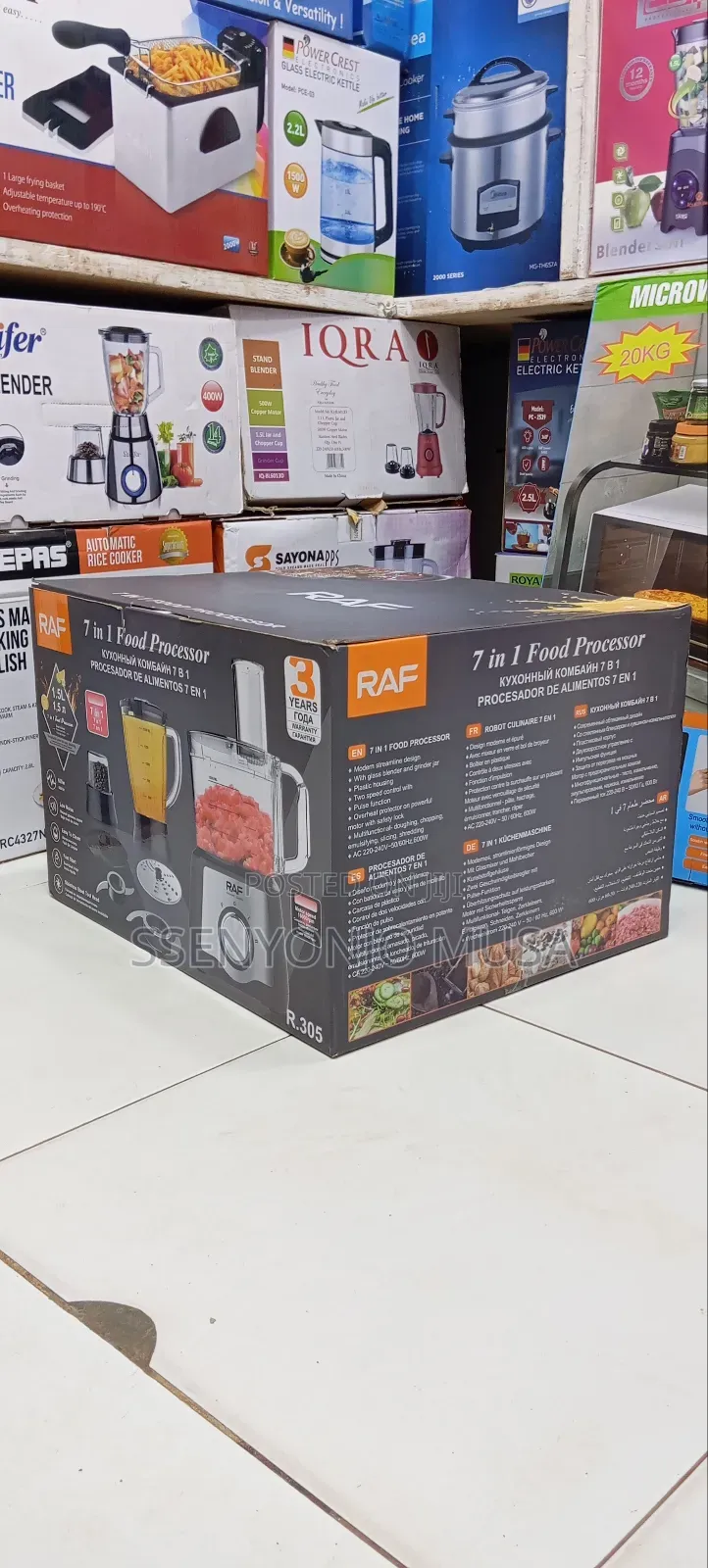 Raf 7-in-1 Food Processor, 600w Multi-Function Blender Juicer Mixer.
