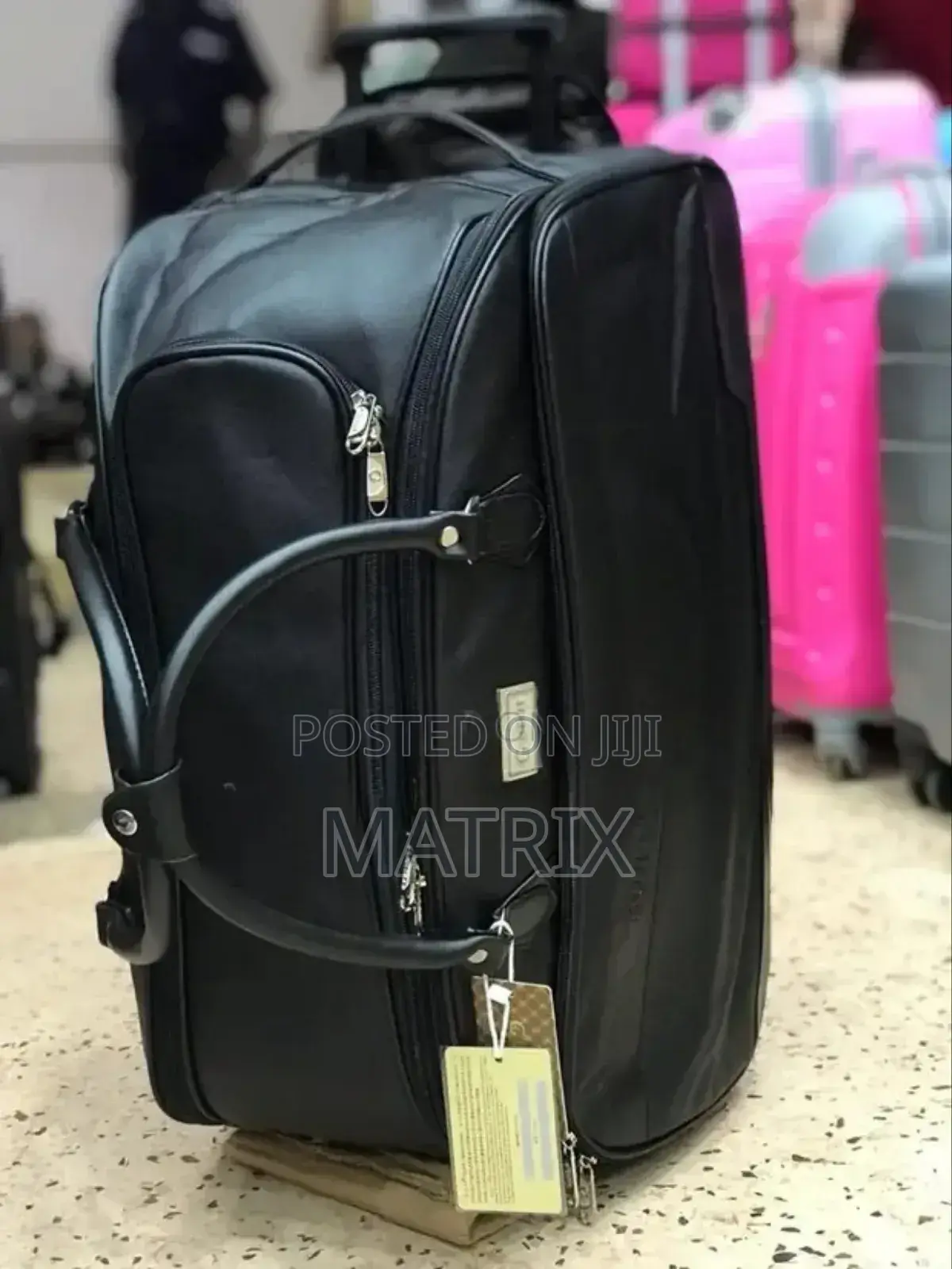 Leather Travel Bag-Black