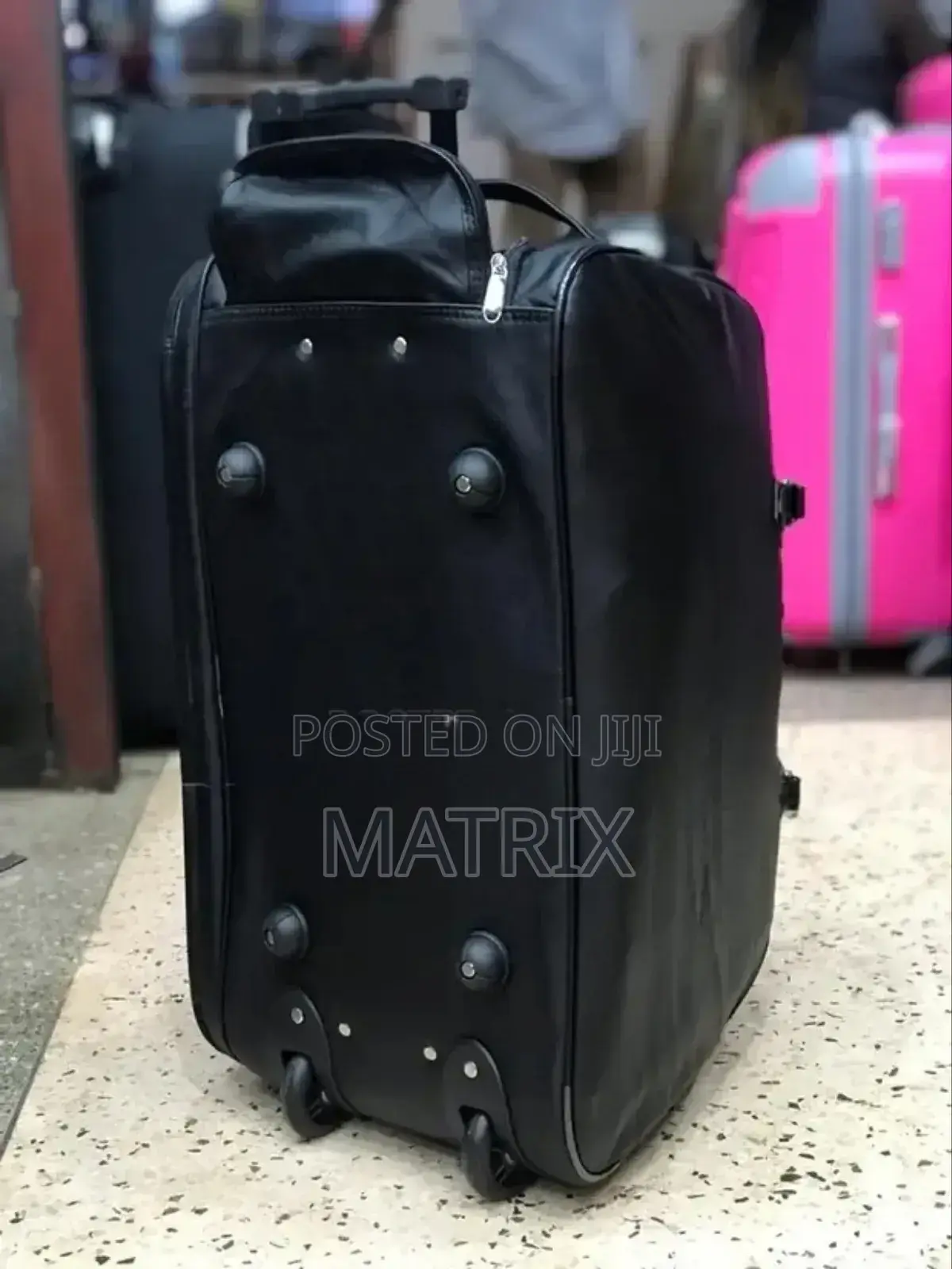 Leather Travel Bag-Black