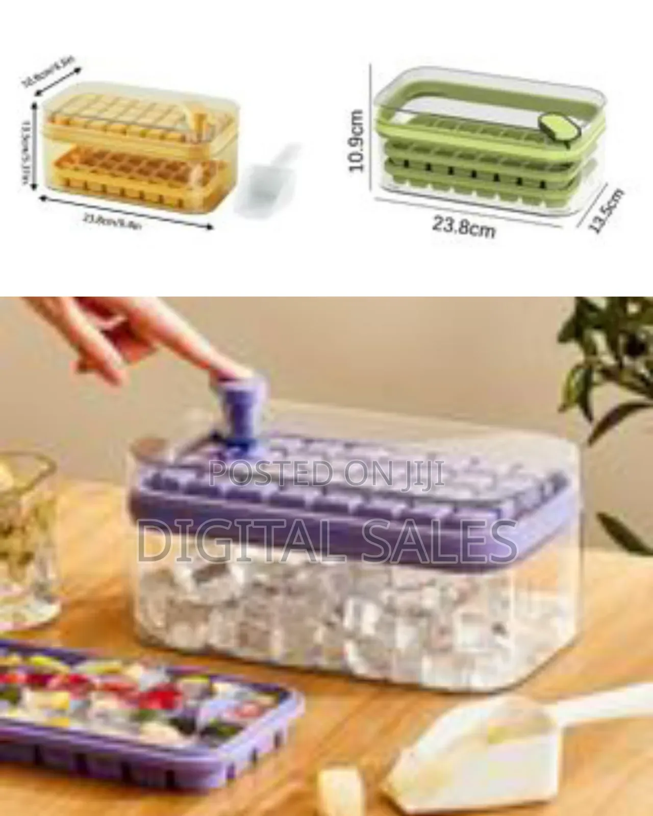 32/64grid Pressing Style Ice Mold Box Plastics Ice Cube Maker