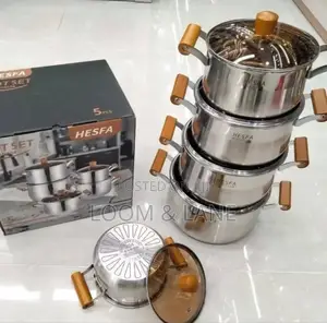Hesfa 5-Piece Stainless Steel Pot Set