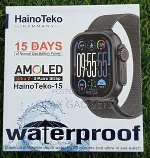 Hainoteko-15 Bluetooth Calling Waterproof Smart Watch With 3 Straps