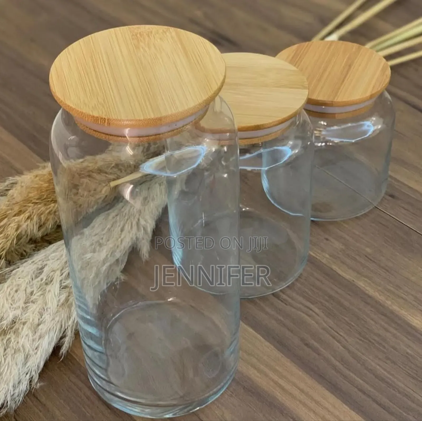 Glass Jar Set With Bamboo Airtight Lids