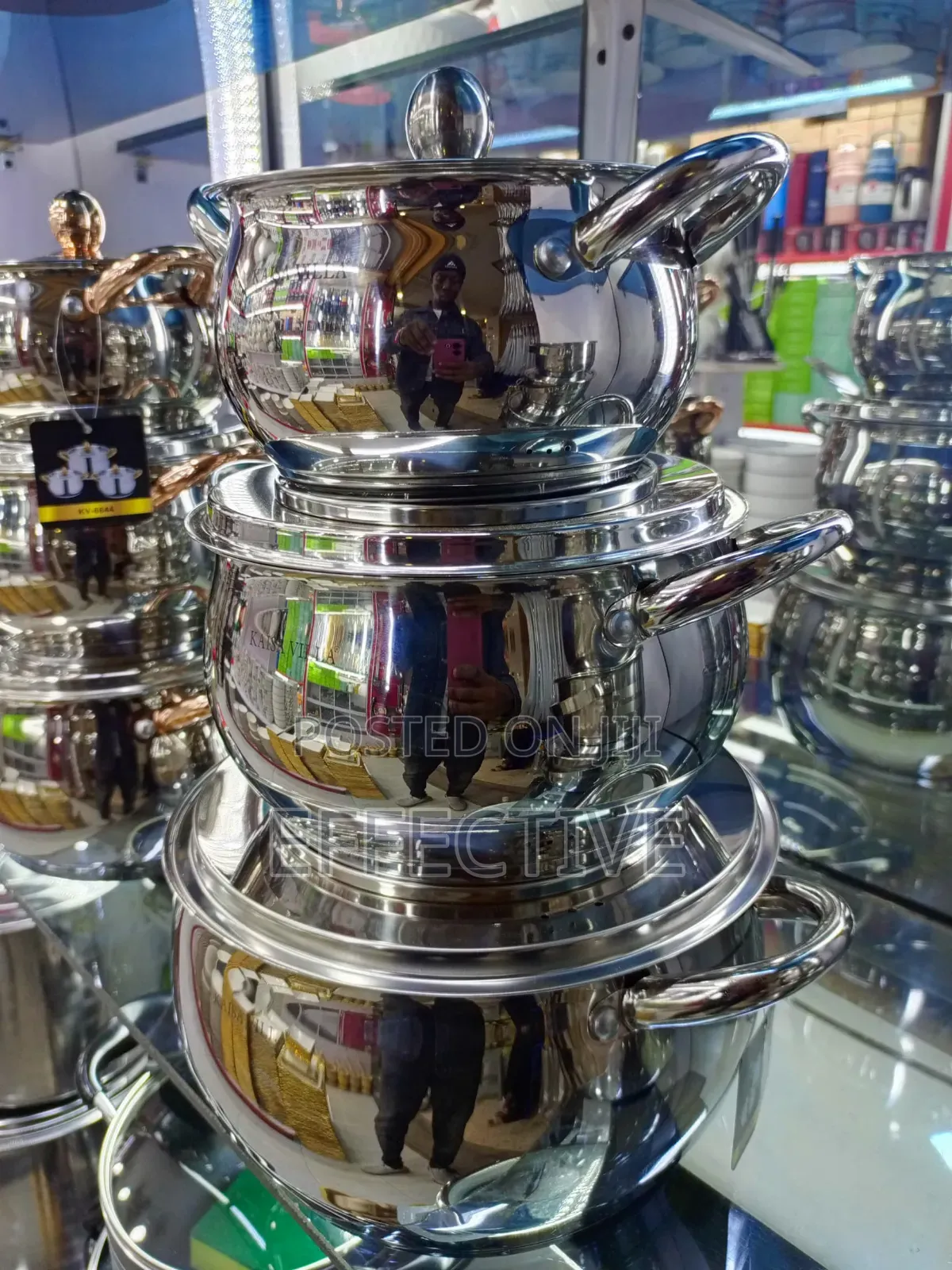 Stainless Steel Cooking Pots Set With Glass Lids