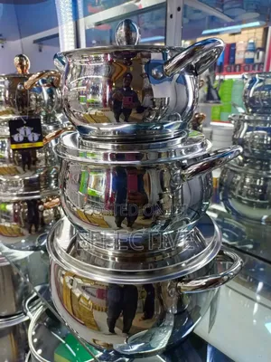 Stainless Steel Cooking Pots Set With Glass Lids