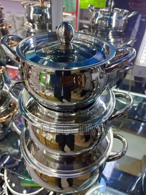 Stainless Steel Cooking Pots Set With Glass Lids