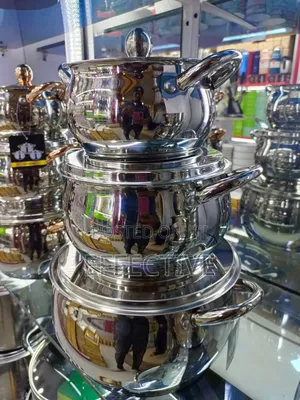 Stainless Steel Cooking Pots Set With Glass Lids
