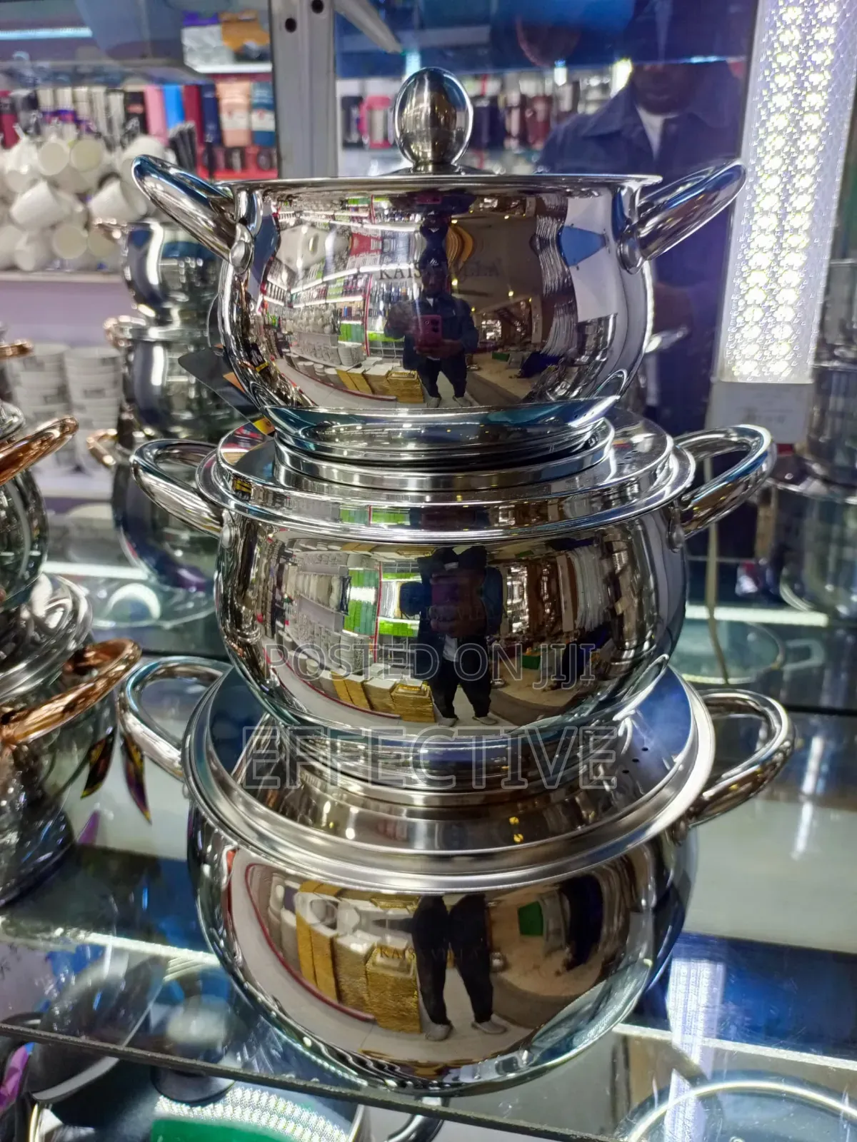 Stainless Steel Cooking Pots Set With Glass Lids