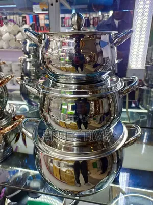 Stainless Steel Cooking Pots Set With Glass Lids