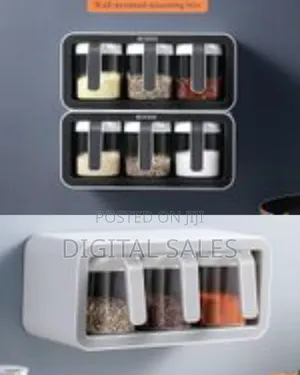 Wall Mounted Organizer Rack Multi-Function 3 Cups Sugar Spice Storage