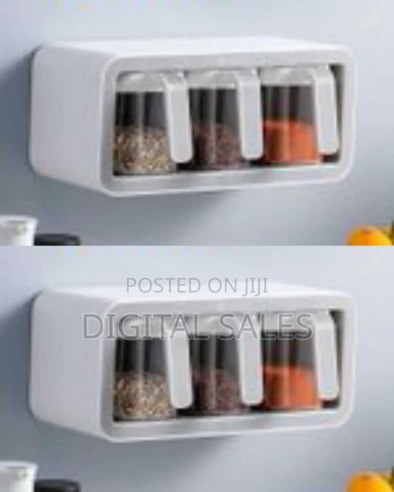 Wall Mounted Organizer Rack Multi-Function 3 Cups Sugar Spice Storage
