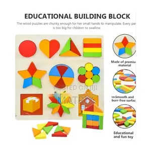 10in1 Wooden Kids Educational Colourful Square Tangram Game