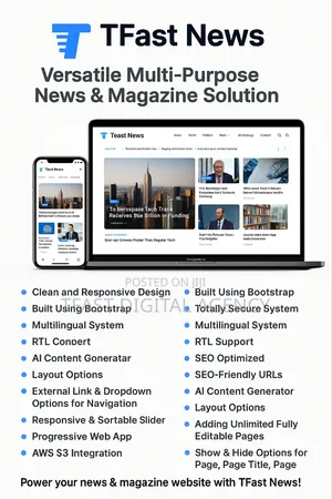 Tfast Newspro – Ai Powered Blog, News Magazine Solution