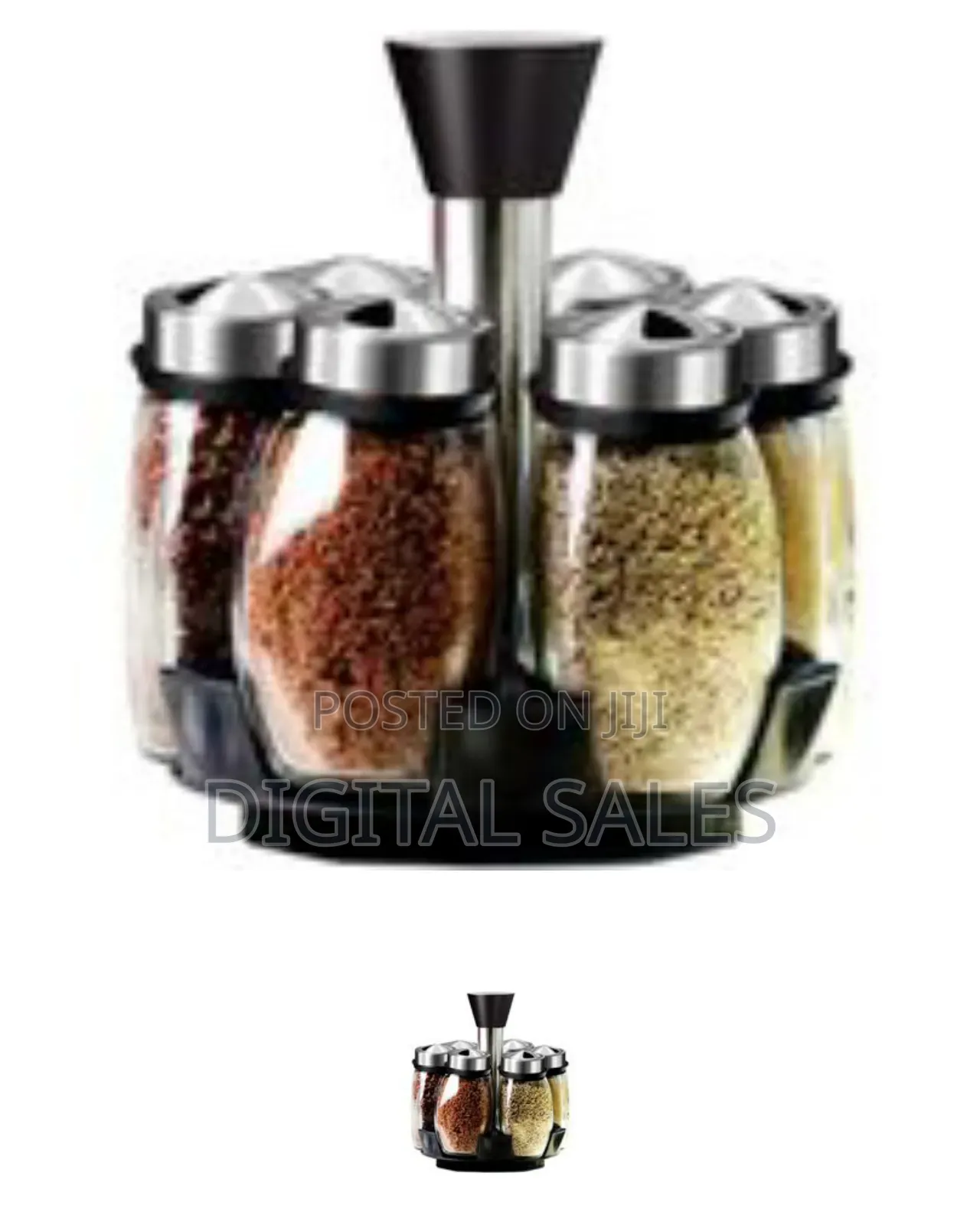 6 Spice Seasoning Jars With Lids Kitchen Storage Bottles Countertop