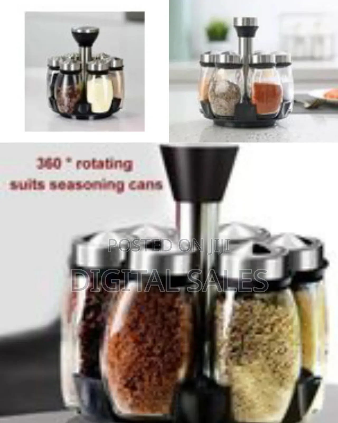6 Spice Seasoning Jars With Lids Kitchen Storage Bottles Countertop