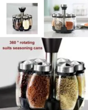 6 Spice Seasoning Jars With Lids Kitchen Storage Bottles Countertop