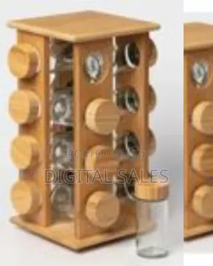 Kitchen Countertop Glass Rotating Airtight Seasoning Spice Rack 160