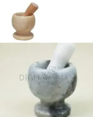 Marble Natural Stone Mortar and Pestle Unpolished Interior for Superi