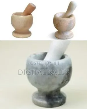 Marble Natural Stone Mortar and Pestle Unpolished Interior for Superi