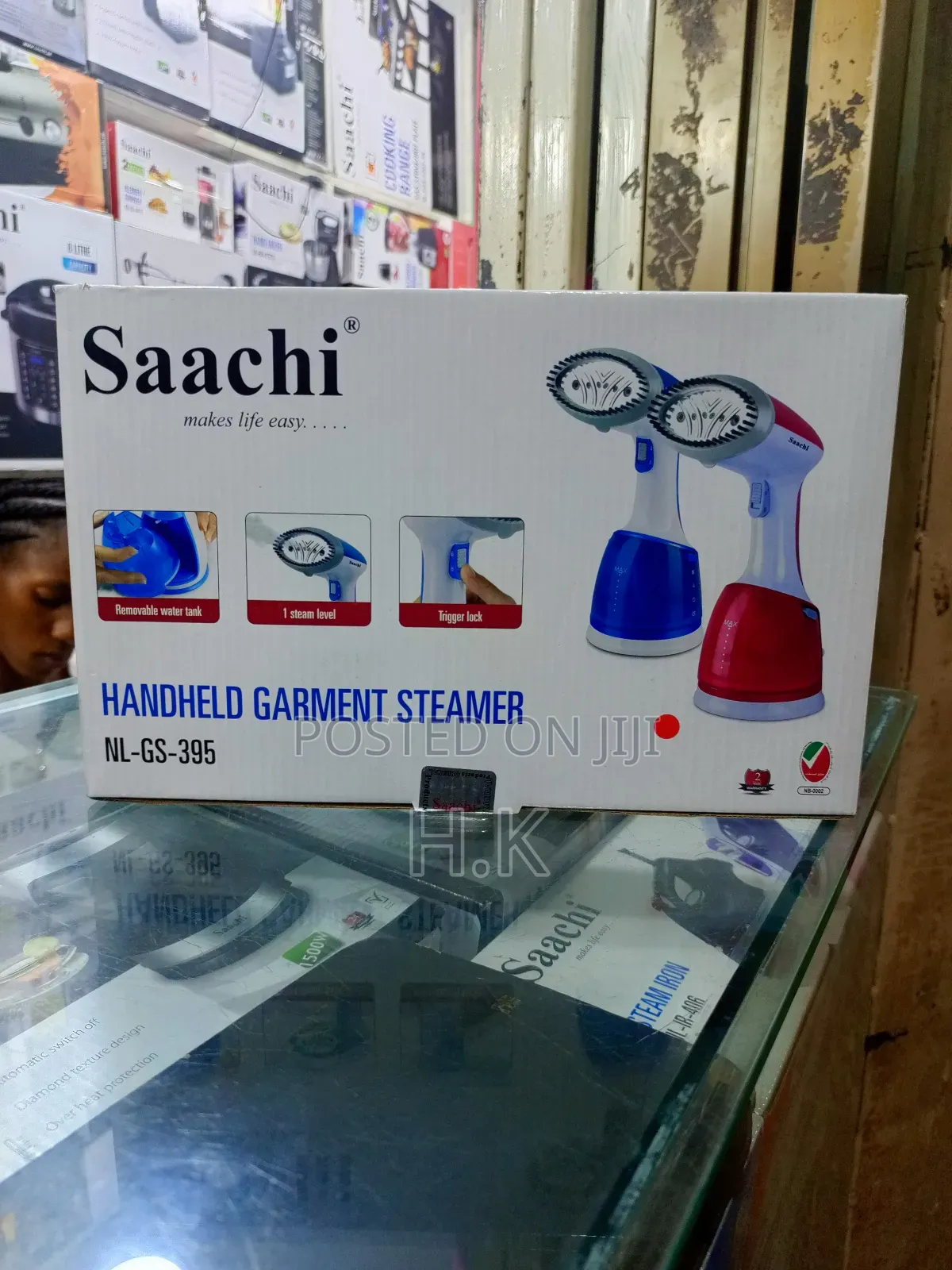 Saachi Handheld Garment Steamer (Model Nl-Gs-395-Bl).