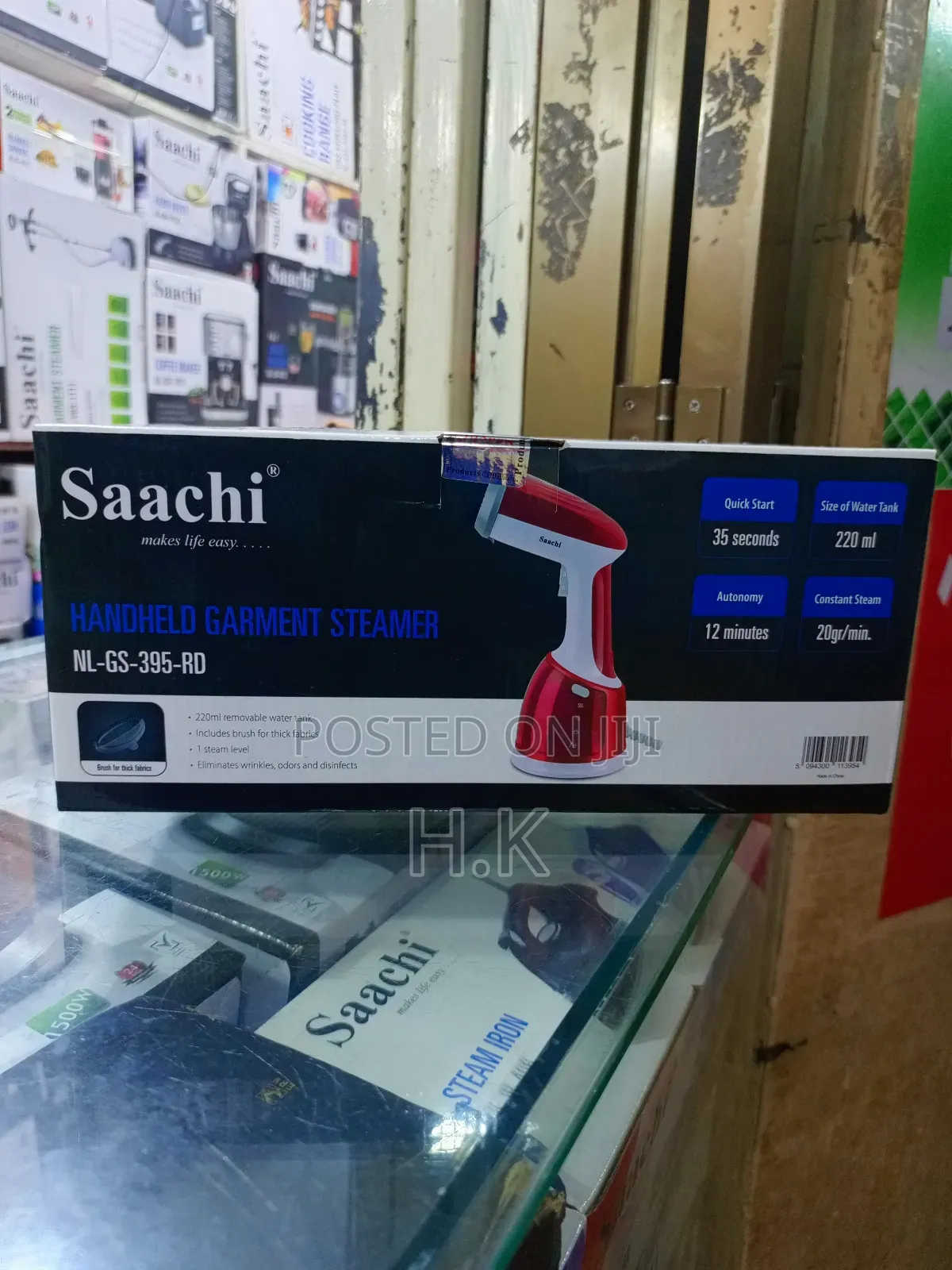Saachi Handheld Garment Steamer (Model Nl-Gs-395-Bl).