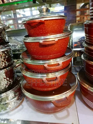 5pc Granite-Coated Cookware Pots
