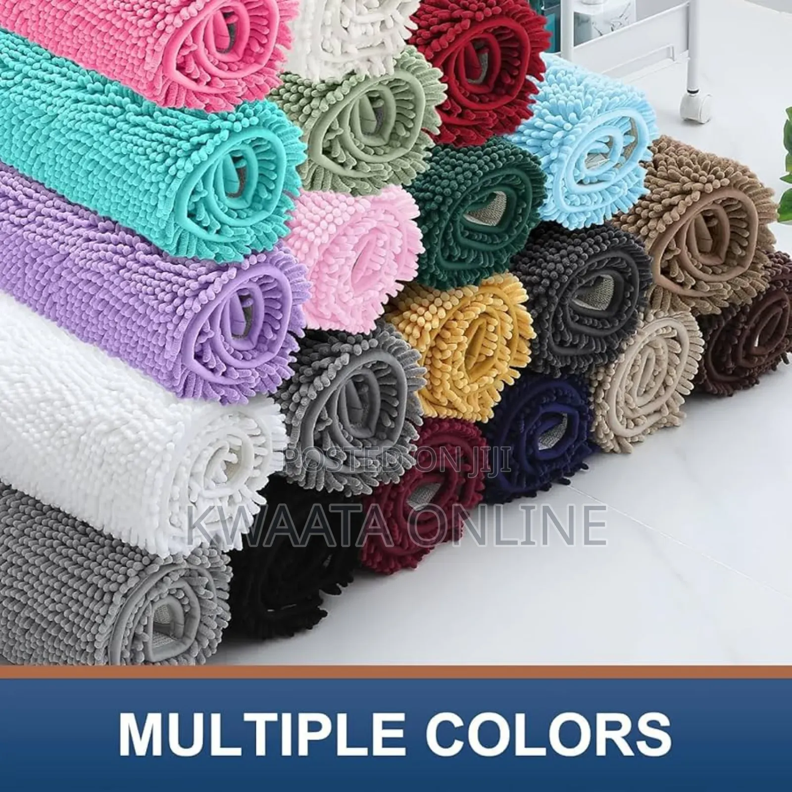 1 Pc Shagged Bathroom Mat Absorbent Room Door Chenille Foot Mat