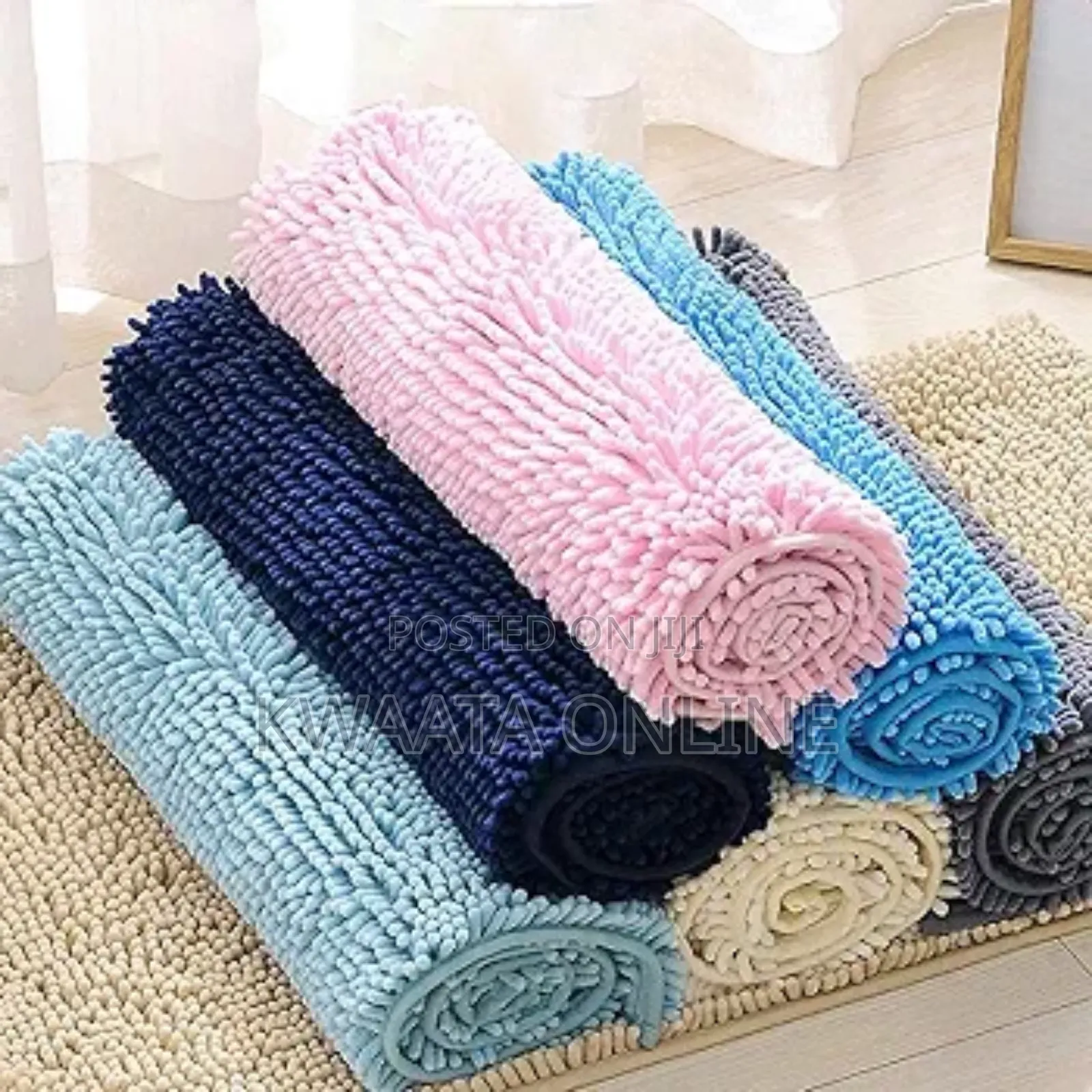 1 Pc Shagged Bathroom Mat Absorbent Room Door Chenille Foot Mat