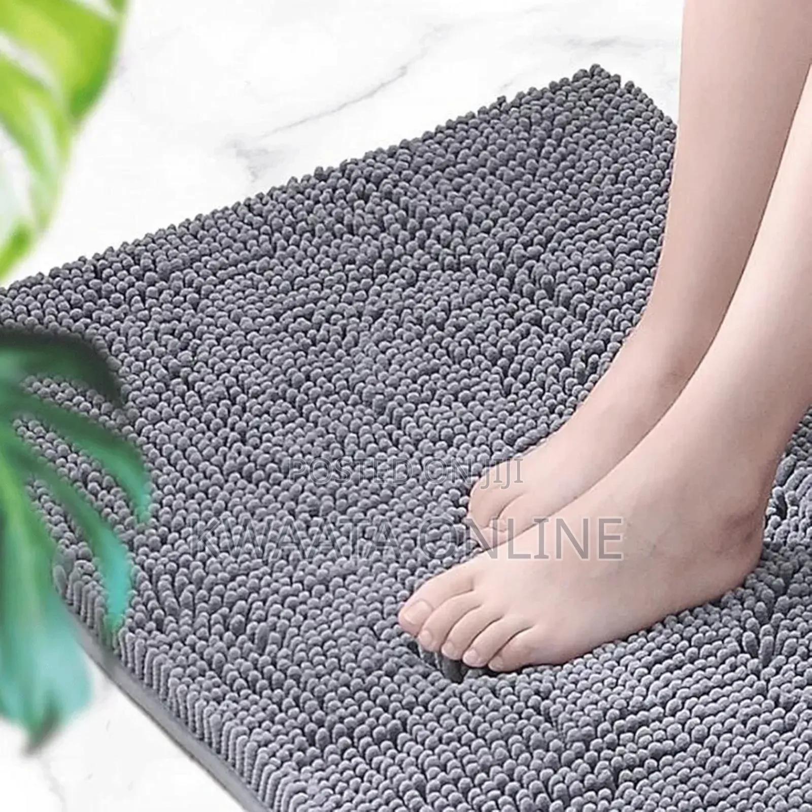 1 Pc Shagged Bathroom Mat Absorbent Room Door Chenille Foot Mat