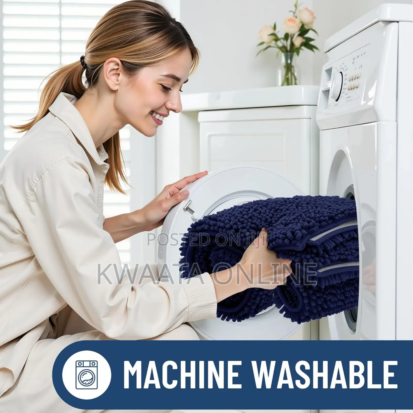 1 Pc Shagged Bathroom Mat Absorbent Room Door Chenille Foot Mat