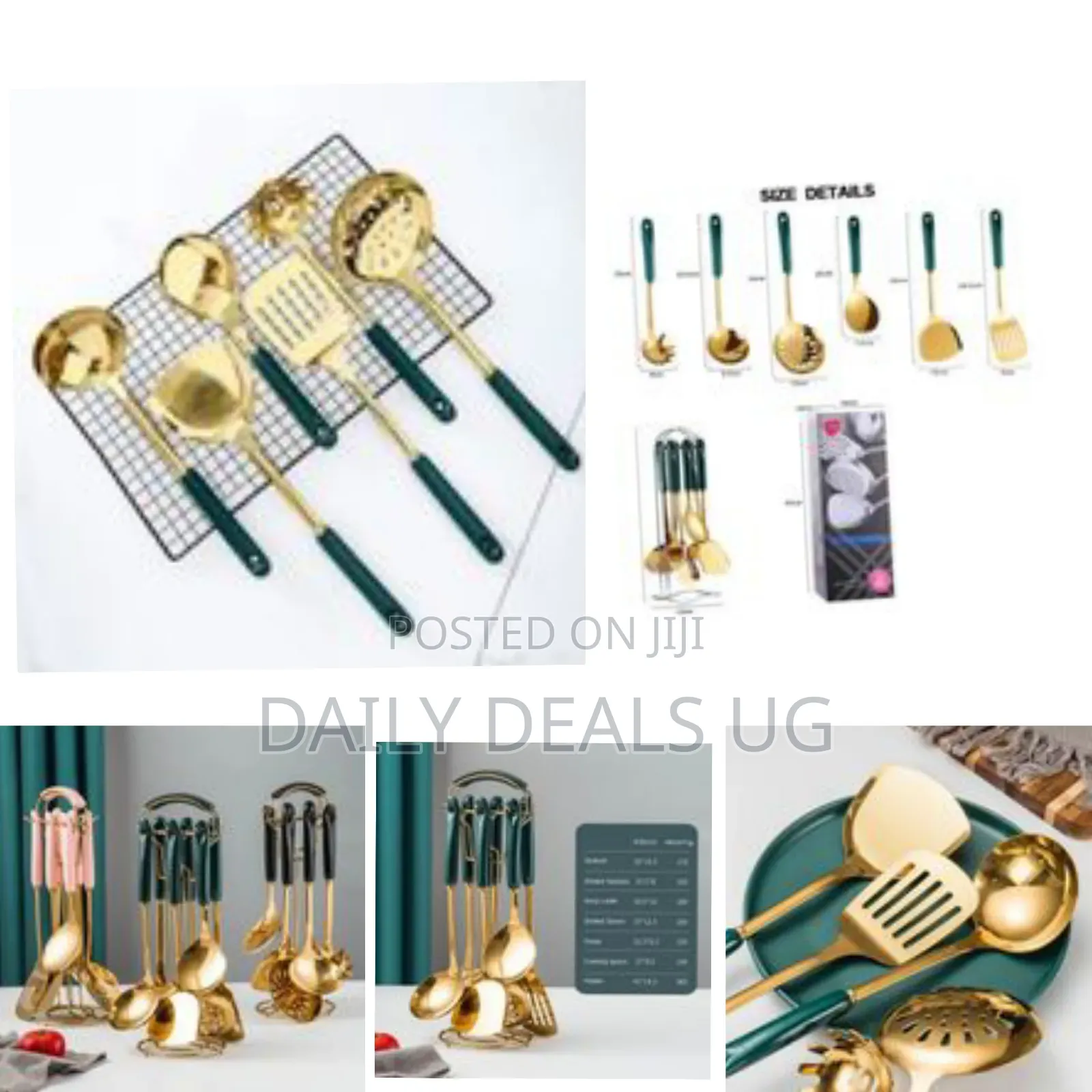 7 Pc Kitchen Tool Cooking Utensils Serving Spoons Cutlery Set -Color