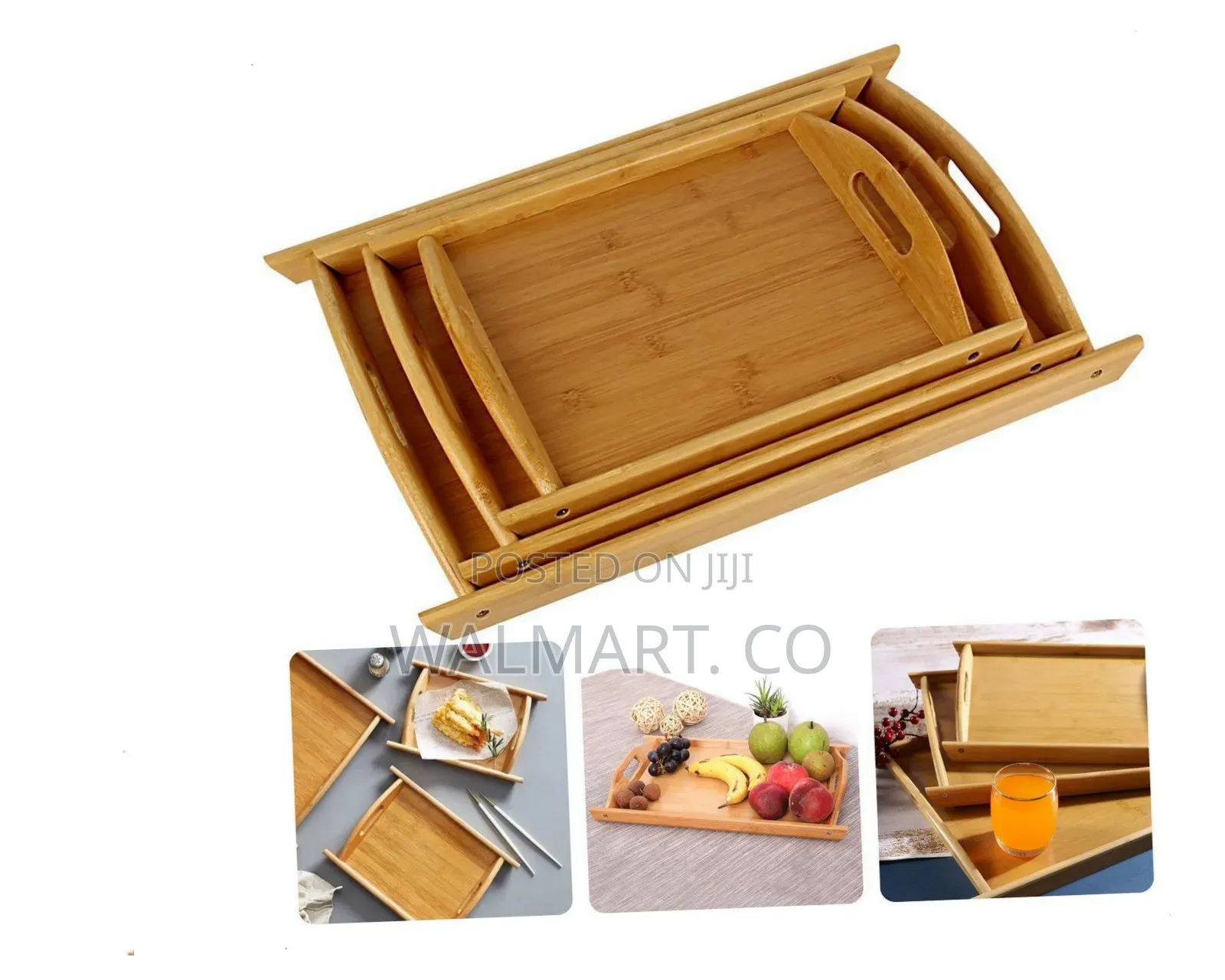 A Set of 3 Wooden Trays