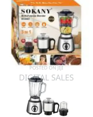 Sokany 3 in 1 Stainless Steel Nuts Mixer Coffee Grinder and 1.5l Glass