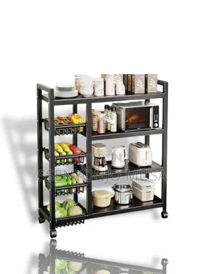 4-tier Kitchen Storage Rack - Microwave Oven Rack With Wire-