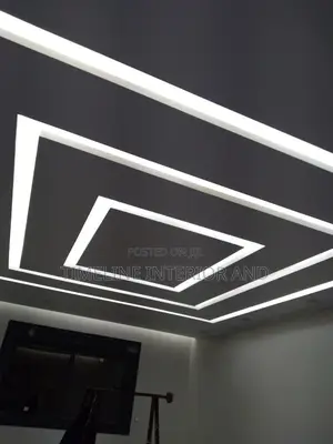  Sleek Gypsum Ceiling With Led Strip Lights 