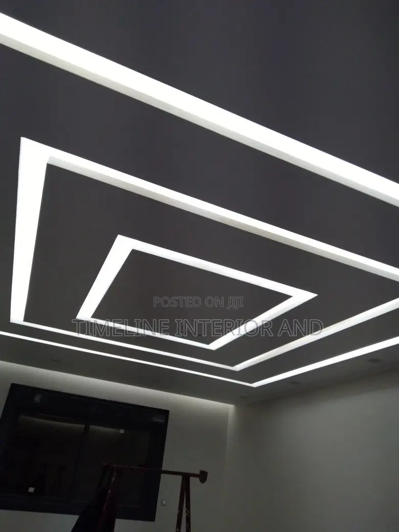  Sleek Gypsum Ceiling With Led Strip Lights 