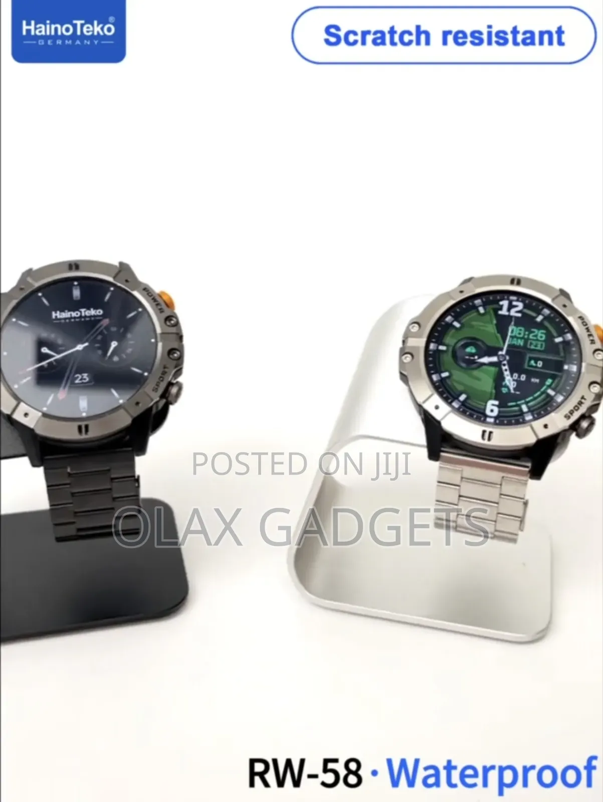 Hainoteko Rw58 Round Smart Watch Scratch Resistent With 3 Set Strap