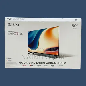 SPJ Uhd 50" Smart Flameless Tv With Inbuilt Free to Air Decoder